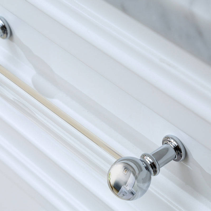 DE30CW01PW - Derby 30 In. Single Sink Pre-Assembled Traditional Style Bathroom Vanity with 1" Carrara White Marble Top