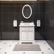 DE30CW01PW - Derby 30 In. Single Sink Pre-Assembled Traditional Style Bathroom Vanity with 1" Carrara White Marble Top