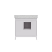 DE36CW01PW - Derby 36 In. Single Sink Pre-Assembled Traditional Style Bathroom Vanity with 1" Carrara White Marble Top