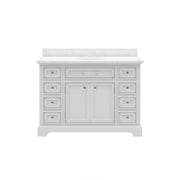 DE48CW01PW - Derby 48 In. Single Sink Pre-Assembled Traditional Style Bathroom Vanity with 1" Carrara White Marble Top