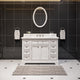 DE48CW01PW - Derby 48 In. Single Sink Pre-Assembled Traditional Style Bathroom Vanity with 1" Carrara White Marble Top