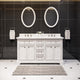 DE60CW01PW - Derby 60 In. Double Sink Pre-Assembled Traditional Style Bathroom Vanity with 1" Carrara White Marble Top