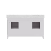 DE60CW01PW - Derby 60 In. Double Sink Pre-Assembled Traditional Style Bathroom Vanity with 1" Carrara White Marble Top