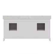 DE72CW01PW - Derby 72 In. Double Sink Pre-Assembled Traditional Style Bathroom Vanity with 1" Carrara White Marble Top