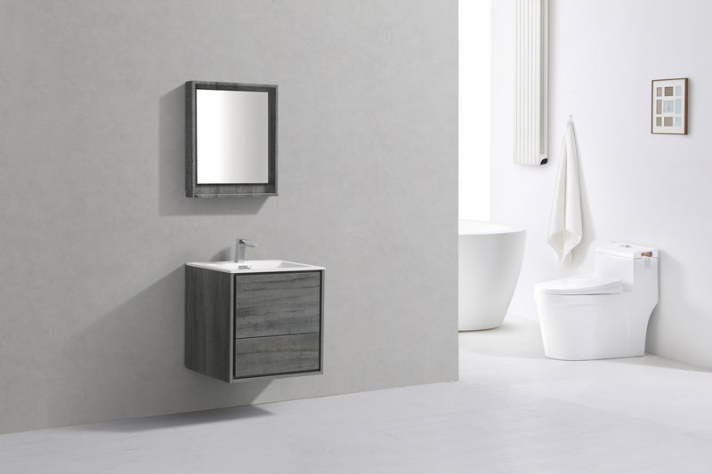Kube Bath DL24-BE DeLusso 24" Ocean Gray Wall Mount Single Sink Bathroom Vanity with Reinforced Acrylic Composite Top - view 2