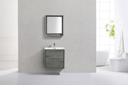 Kube Bath DL24-BE DeLusso 24" Ocean Gray Wall Mount Single Sink Bathroom Vanity with Reinforced Acrylic Composite Top - view 3