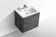 Kube Bath DL24-BE DeLusso 24" Ocean Gray Wall Mount Single Sink Bathroom Vanity with Reinforced Acrylic Composite Top - view 4