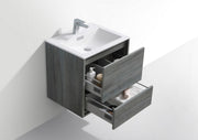 Kube Bath DL24-BE DeLusso 24" Ocean Gray Wall Mount Single Sink Bathroom Vanity with Reinforced Acrylic Composite Top - view 5