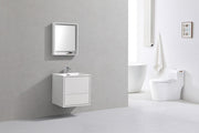 Kube Bath DL24-GW DeLusso 24" High Gloss White Wall Mount Single Sink Bathroom Vanity with Reinforced Acrylic Composite Top - view 2