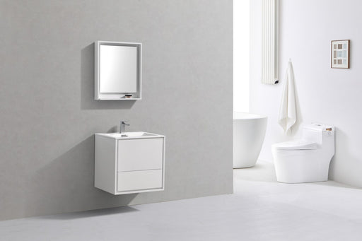 Kube Bath DL24-GW DeLusso 24" High Gloss White Wall Mount Single Sink Bathroom Vanity with Reinforced Acrylic Composite Top - view 2