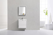Kube Bath DL24-GW DeLusso 24" High Gloss White Wall Mount Single Sink Bathroom Vanity with Reinforced Acrylic Composite Top - view 5