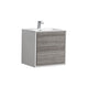 Kube Bath DL24-HGASH DeLusso 24" Ash Gray Wall Mount Single Sink Bathroom Vanity with Reinforced Acrylic Composite Top