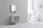 Kube Bath DL24-HGASH DeLusso 24" Ash Gray Wall Mount Single Sink Bathroom Vanity with Reinforced Acrylic Composite Top - view 2