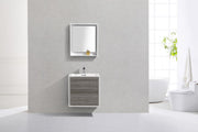 Kube Bath DL24-HGASH DeLusso 24" Ash Gray Wall Mount Single Sink Bathroom Vanity with Reinforced Acrylic Composite Top - view 3