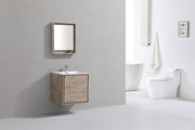 Kube Bath DL24-NW DeLusso 24" Nature Wood Wall Mount Single Sink Bathroom Vanity with Reinforced Acrylic Composite Top - view 2