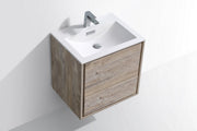 Kube Bath DL24-NW DeLusso 24" Nature Wood Wall Mount Single Sink Bathroom Vanity with Reinforced Acrylic Composite Top - view 4