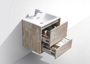 Kube Bath DL24-NW DeLusso 24" Nature Wood Wall Mount Single Sink Bathroom Vanity with Reinforced Acrylic Composite Top - view 5