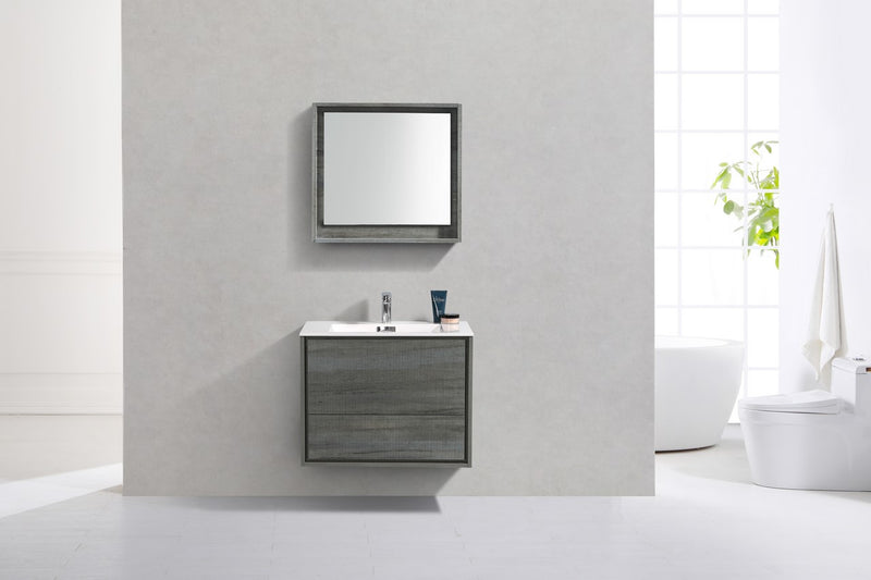 Kube Bath DL30-BE DeLusso 30" Ocean Gray Wall Mount Single Sink Bathroom Vanity with Reinforced Acrylic Composite Top - view 3