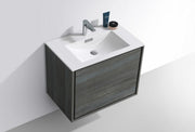 Kube Bath DL30-BE DeLusso 30" Ocean Gray Wall Mount Single Sink Bathroom Vanity with Reinforced Acrylic Composite Top - view 4