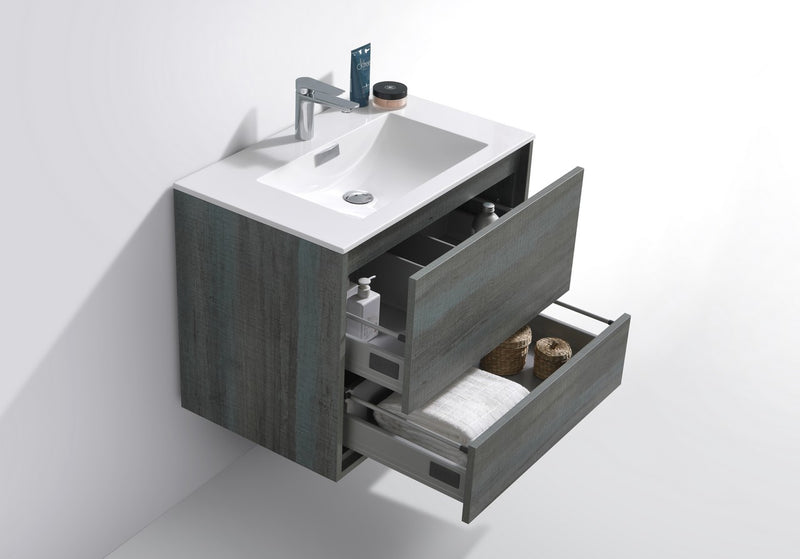 Kube Bath DL30-BE DeLusso 30" Ocean Gray Wall Mount Single Sink Bathroom Vanity with Reinforced Acrylic Composite Top - view 5