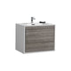 Kube Bath DL30-HGASH DeLusso 30" Ash Gray Wall Mount Single Sink Bathroom Vanity with Reinforced Acrylic Composite Top