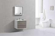 Kube Bath DL30-HGASH DeLusso 30" Ash Gray Wall Mount Single Sink Bathroom Vanity with Reinforced Acrylic Composite Top - view 2
