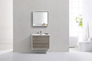 Kube Bath DL30-HGASH DeLusso 30" Ash Gray Wall Mount Single Sink Bathroom Vanity with Reinforced Acrylic Composite Top - view 3