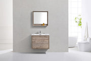 Kube Bath DL30-NW DeLusso 30" Nature Wood Wall Mount Single Sink Bathroom Vanity with Reinforced Acrylic Composite Top - view 3