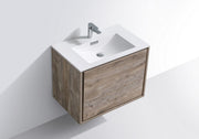 Kube Bath DL30-NW DeLusso 30" Nature Wood Wall Mount Single Sink Bathroom Vanity with Reinforced Acrylic Composite Top - view 4