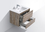 Kube Bath DL30-NW DeLusso 30" Nature Wood Wall Mount Single Sink Bathroom Vanity with Reinforced Acrylic Composite Top - view 5