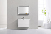 Kube Bath DL36-GW DeLusso 36" High Gloss White Wall Mount Single Sink Bathroom Vanity with Reinforced Acrylic Composite Top - view 3