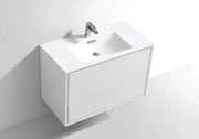 Kube Bath DL36-GW DeLusso 36" High Gloss White Wall Mount Single Sink Bathroom Vanity with Reinforced Acrylic Composite Top - view 4
