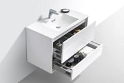 Kube Bath DL36-GW DeLusso 36" High Gloss White Wall Mount Single Sink Bathroom Vanity with Reinforced Acrylic Composite Top - view 5