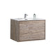 Kube Bath DL36-NW DeLusso 36" Nature Wood Wall Mount Single Sink Bathroom Vanity with Reinforced Acrylic Composite Top