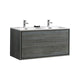 Kube Bath DL48D-BE DeLusso 48" Ocean Gray Wall Mount Double Sink Bathroom Vanity with Reinforced Acrylic Composite Top