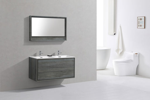 Kube Bath DL48D-BE DeLusso 48" Ocean Gray Wall Mount Double Sink Bathroom Vanity with Reinforced Acrylic Composite Top - view 2