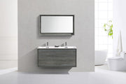Kube Bath DL48D-BE DeLusso 48" Ocean Gray Wall Mount Double Sink Bathroom Vanity with Reinforced Acrylic Composite Top - view 3