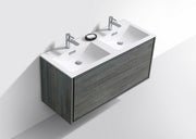 Kube Bath DL48D-BE DeLusso 48" Ocean Gray Wall Mount Double Sink Bathroom Vanity with Reinforced Acrylic Composite Top - view 4