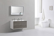 Kube Bath DL48D-HGASH DeLusso 48" Ash Gray Wall Mount Double Sink Bathroom Vanity with Reinforced Acrylic Composite Top - view 2