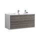 Kube Bath DL48S-HGASH DeLusso 48" Ash Gray Wall Mount Single Sink Bathroom Vanity with Reinforced Acrylic Composite Top