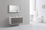 Kube Bath DL48S-HGASH DeLusso 48" Ash Gray Wall Mount Single Sink Bathroom Vanity with Reinforced Acrylic Composite Top - view 2