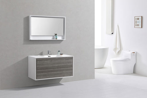 Kube Bath DL48S-HGASH DeLusso 48" Ash Gray Wall Mount Single Sink Bathroom Vanity with Reinforced Acrylic Composite Top - view 2