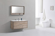 Kube Bath DL48S-NW DeLusso 48" Nature Wood Wall Mount Single Sink Bathroom Vanity with Reinforced Acrylic Composite Top - view 2