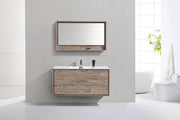Kube Bath DL48S-NW DeLusso 48" Nature Wood Wall Mount Single Sink Bathroom Vanity with Reinforced Acrylic Composite Top - view 3