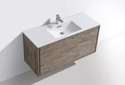 Kube Bath DL48S-NW DeLusso 48" Nature Wood Wall Mount Single Sink Bathroom Vanity with Reinforced Acrylic Composite Top - view 4