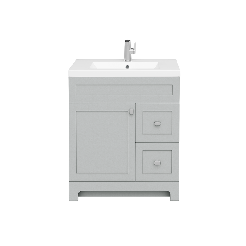 Cutler DAISYCGREY30 Daisy 30" Freestanding Cultured Marble Top Bathroom Vanity with Modern Shaker Doors - Canadian Grey