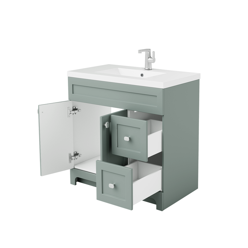Cutler DAISYSRENITY36 Daisy 36" Freestanding Cultured Marble Top Bathroom Vanity with Modern Shaker Doors - Serenity