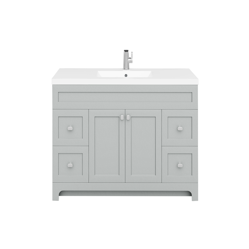 Cutler DAISYCGREY48 Daisy 48" Freestanding Cultured Marble Top Bathroom Vanity with Modern Shaker Doors - Canadian Grey