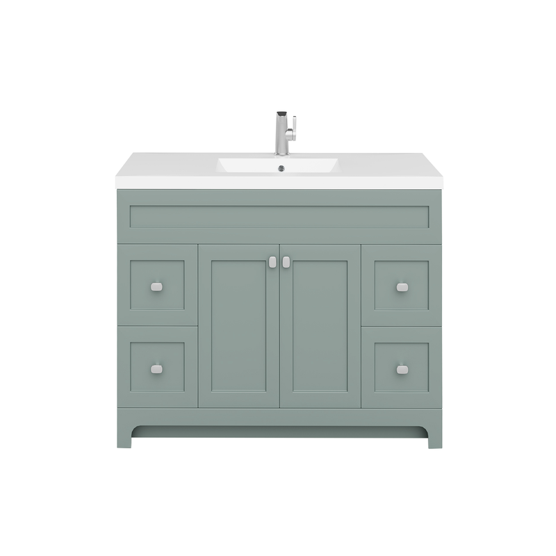 Cutler DAISYSRENITY48 Daisy 48" Freestanding Cultured Marble Top Bathroom Vanity with Modern Shaker Doors - Serenity