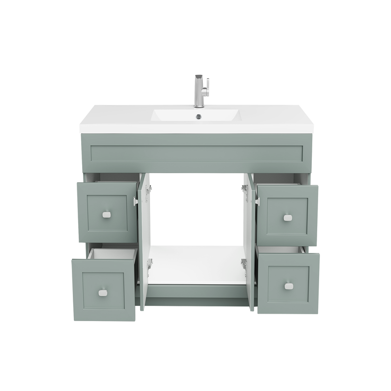 Cutler DAISYSRENITY48 Daisy 48" Freestanding Cultured Marble Top Bathroom Vanity with Modern Shaker Doors - Serenity